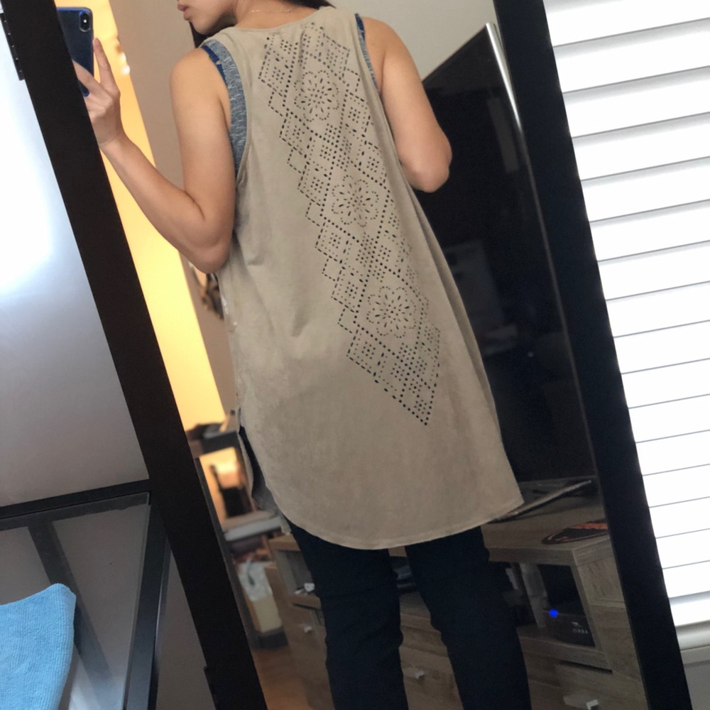 Suede Sleeveless Cardigan - image 5